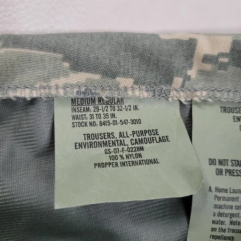 US Military Pants Men M Regular Tiger Striped Camo Environmental Trousers